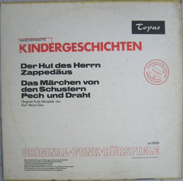 baixar álbum Download KarlHeinz Gies - Das Märchen Von Den Schustern Pech Und Draht Der Hut Des Herren Zappedäus album