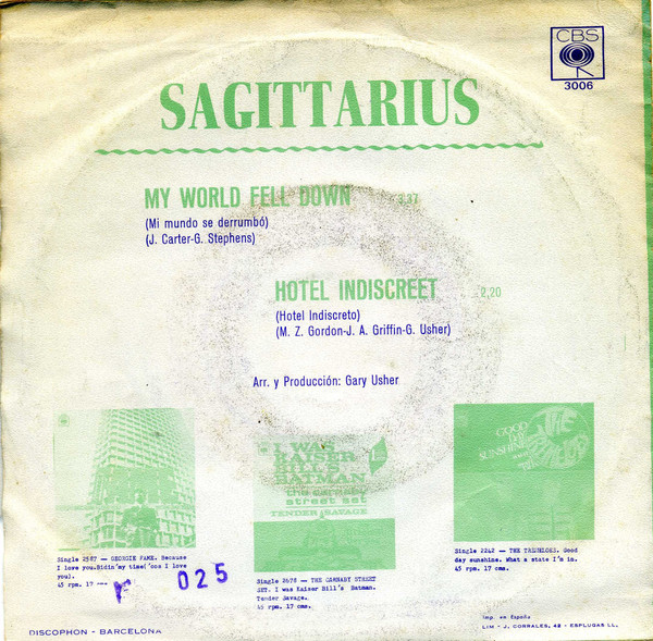 baixar álbum Sagittarius - My World Fell Down Hotel Indiscreet