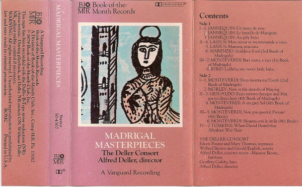 Alfred Deller & Deller Consort – Madrigal Masterpieces (1979