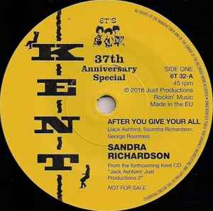 Sandra Richardson - After You Give Your All / Runaway Girl