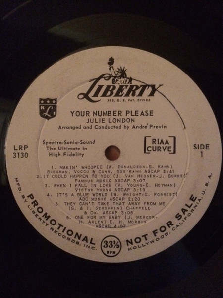Julie London – Your Number Please (1959, Vinyl) - Discogs