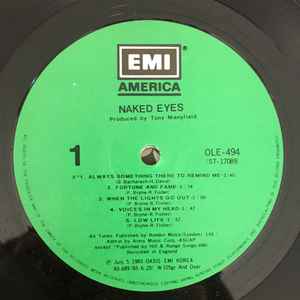 Naked Eyes by Naked Eyes (Album; EMI America; ST 517089): Reviews
