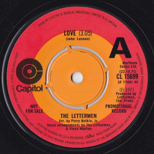 The Lettermen – Love (1971, Vinyl) - Discogs