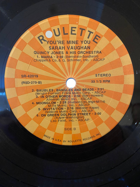 クラシックレコーズ Sarah Vaughan You're Mine You www