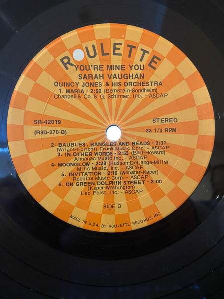 Sarah Vaughan - You're Mine You | Releases | Discogs