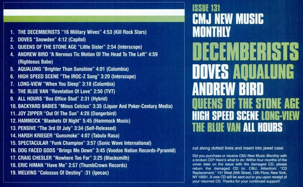 CMJ New Music Monthly Volume 131 April 2005 (2005, CD) - Discogs