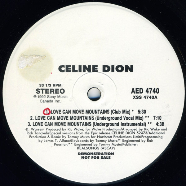 Celine Dion – Love Can Move Mountains (1992, CD) - Discogs