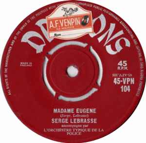 Serge Lebrasse - Madame Eugene / Mariaze Pas Ene Badinaze album cover