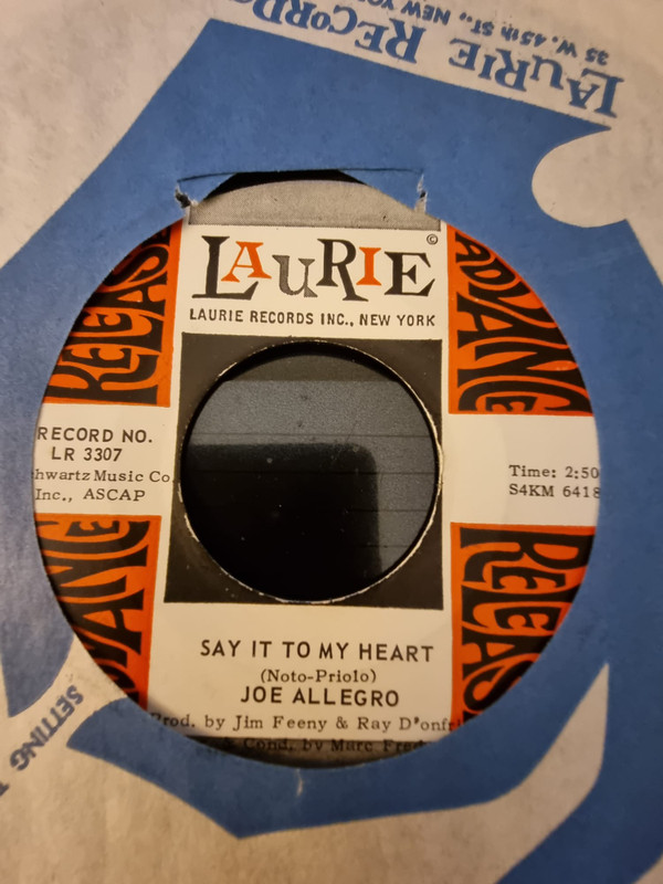 descargar álbum Joe Allegro - You Know Say It To My Heart