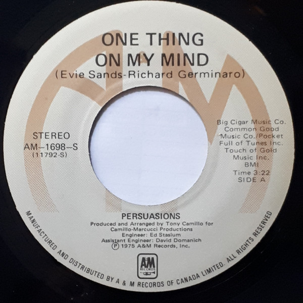 Persuasions – One Thing On My Mind (1975, Vinyl) - Discogs