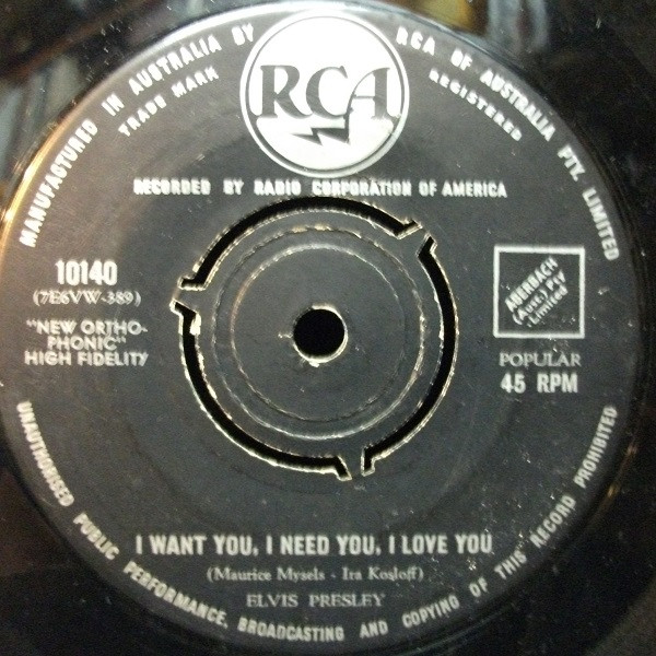 Elvis Presley – I Want You, I Need You, I Love You (1956