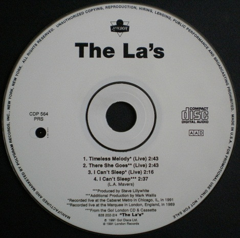 The La's – Timeless Melody (Live) (1991, CD) - Discogs