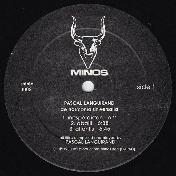 Pascal Languirand - De Harmonia Universalia | Minos (1002) - 3