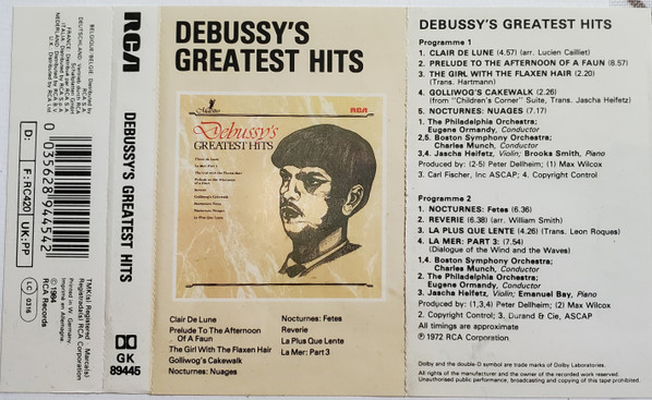 Debussy – Debussy's Greatest Hits (1972, Vinyl) - Discogs