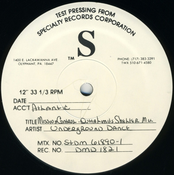 Mission Control – Outta Limits (1992, Translucent, Vinyl) - Discogs