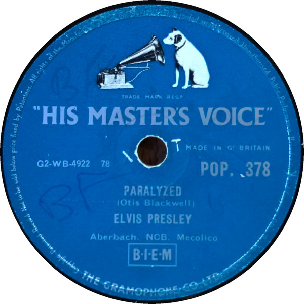 Elvis Presley - Paralyzed | His Master's Voice (POP. 378)