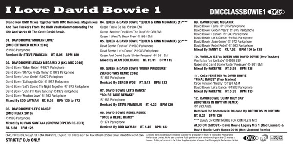 Album herunterladen Bowie - I Love Bowie Classic Mixes Volume 1