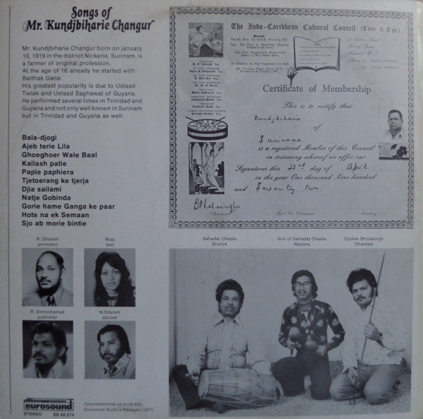 lataa albumi Mr Kundjbiharie Changur - Songs Of Mr Kundjbiharie Changur