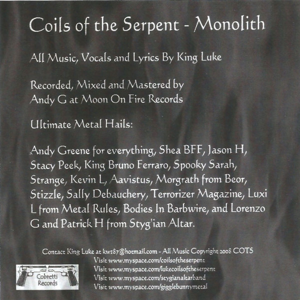 Album herunterladen Coils Of The Serpent - Monolith