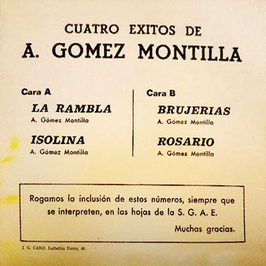 télécharger l'album A Gómez Montilla - La Rambla Isolina Brujerías Rosario
