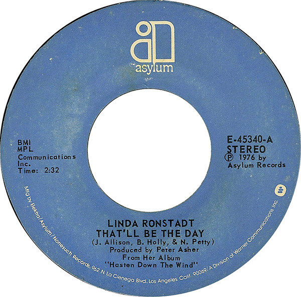 Linda Ronstadt – That'll Be The Day (1976, Vinyl) - Discogs