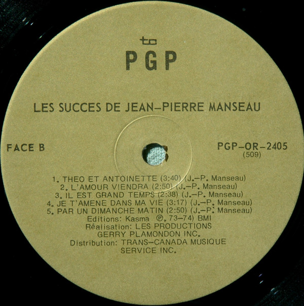 Jean-Pierre Manseau - Les Succès De Jean-Pierre Manseau | PGP (OR-2405) - 4