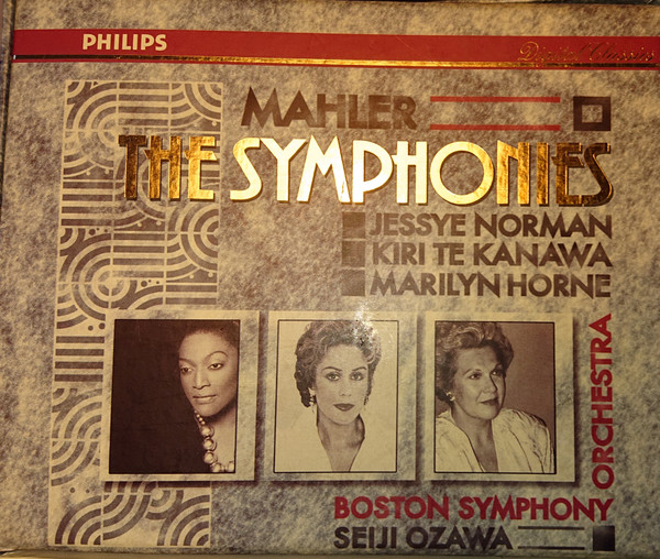 baixar álbum Mahler Jessye Norman, Kiri Te Kanawa, Marilyn Horne, Boston Symphony Orchestra, Seiji Ozawa - The Symphonies Kindertotenlieder