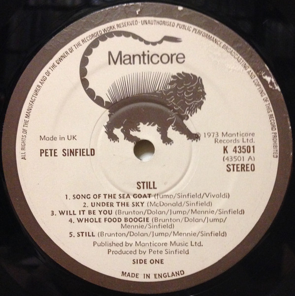 Pete Sinfield - Still | Manticore (K 43501) - 5