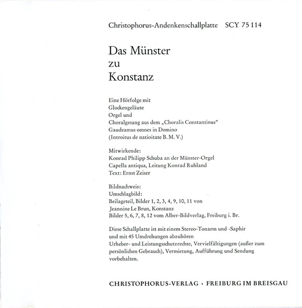 last ned album Various - Das Münster Zu Konstanz