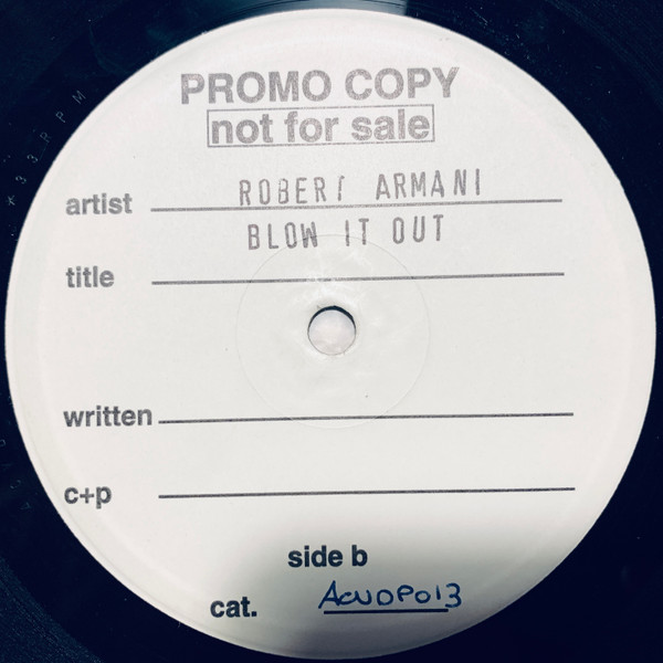 Robert Armani – Blow It Out (1995, Vinyl) - Discogs