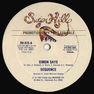SEQUENCE: simon says / instro SUGAR HILL 12 Single 33 RPM