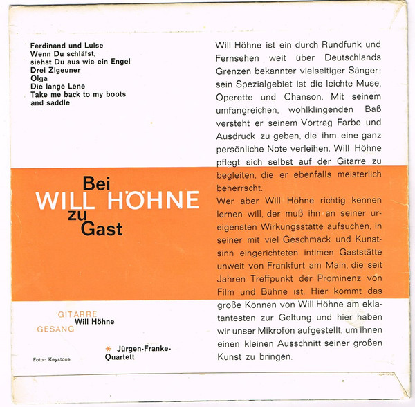 Album herunterladen Will Höhne - Bei Will Höhne Zu Gast