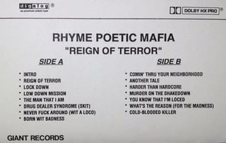 Rhyme Poetic Mafia – Reign Of Terror (1993, Cassette) - Discogs