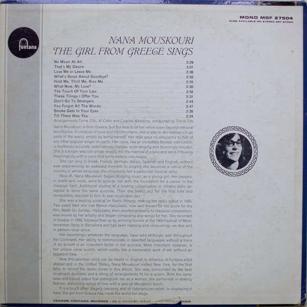 Album herunterladen Nana Mouskouri - The Girl From Greece Sings