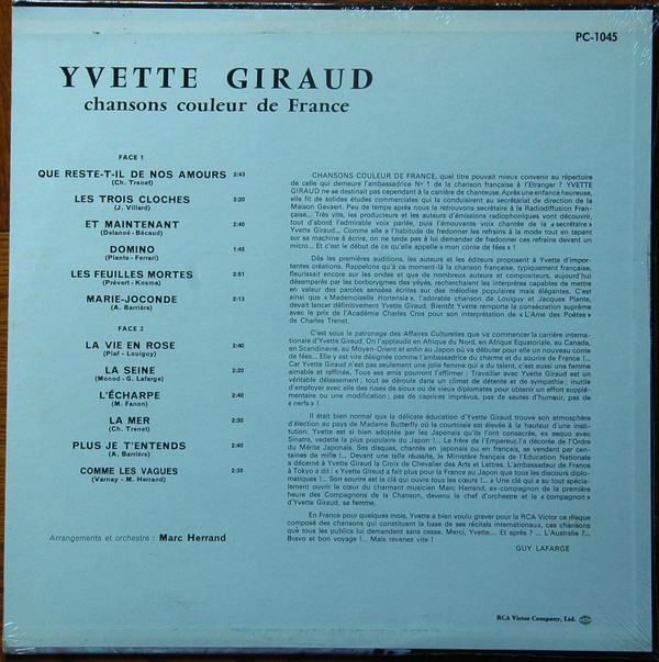 ladda ner album Yvette Giraud - Chansons Couleur de France