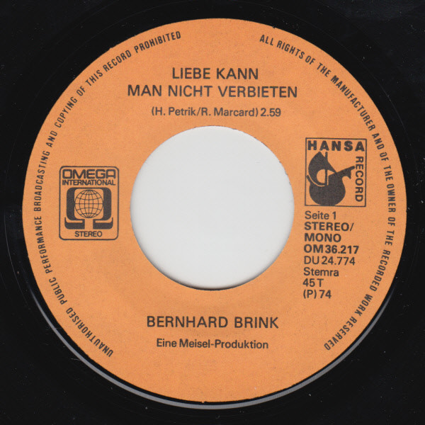 baixar álbum Bernhard Brink - Liebe Kann Man Nicht Verbieten