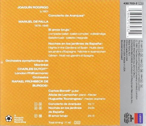 last ned album Rodrigo, Falla - Concierto De Aranjuez El Amor Brujo Noches En Los Jardines De España