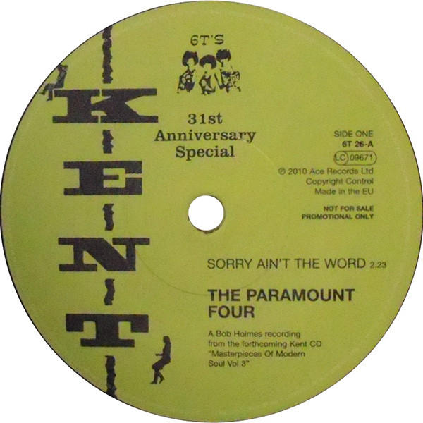 The Paramount Four / Gene & Gary – Sorry Ain't The Word / Baby