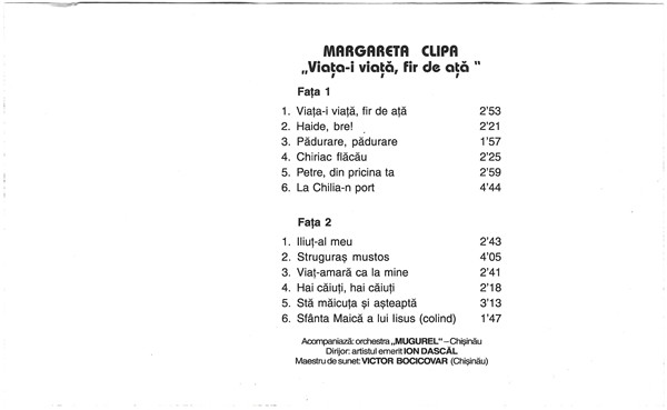 lataa albumi Margareta Clipa - Viața i Viață Fir De Ață