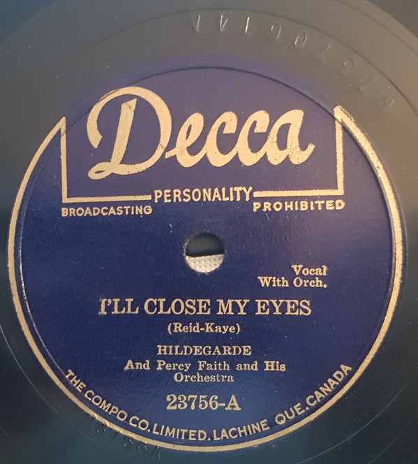 lataa albumi Hildegarde And Percy Faith And His Orchestra - Ill Close My Eyes Theres No Holding Me