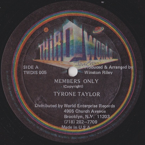 Tyrone Taylor Members Only (1987 rare video) 