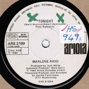 Marlene Ricci - Tonight album cover