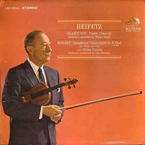 Glazounov / Mozart, Heifetz, Walter Hendl, William Primrose, Izler Solomon – Violin Concerto / Symphonie Concertante In E-Flat (1964, Hollywood, Vinyl) -
