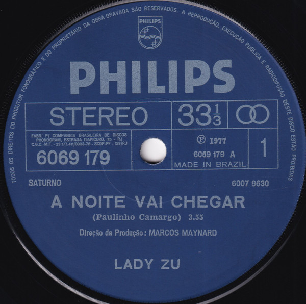 Lady Zu – A Noite Vai Chegar (1977, Vinyl) - Discogs