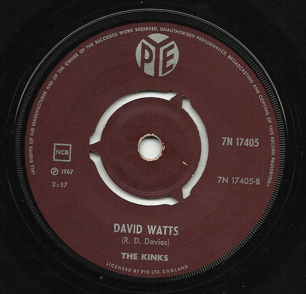 The Kinks – David Watts (1967, Vinyl) - Discogs