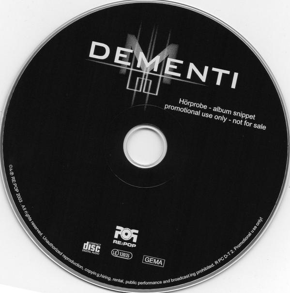 lataa albumi Dementi - Zweigefühl