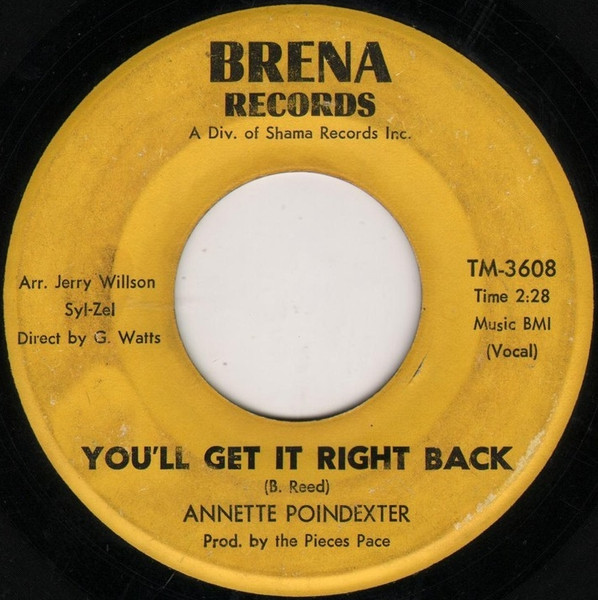 Annette Poindexter – You'll Get It Right Back (1969, Vinyl) - Discogs