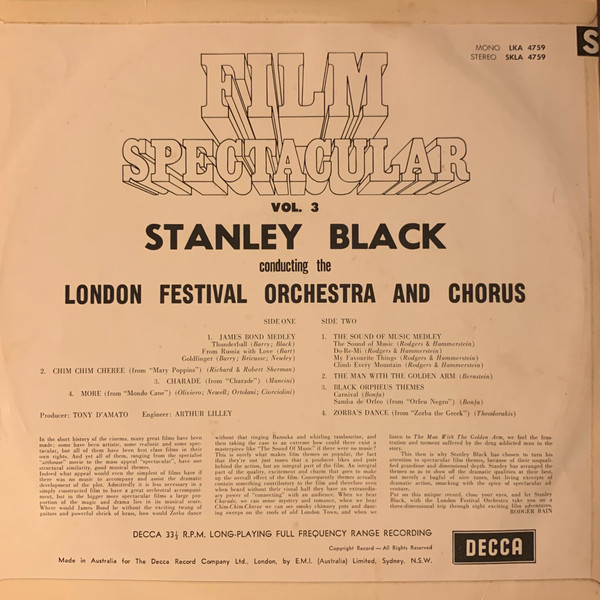 Stanley Black Conducting The London Festival Orchestra And Chorus - The  Film World Of Stanley Black, Releases