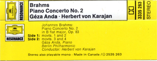 ladda ner album Brahms Géza Anda, Herbert Von Karajan - Piano Concerto No 2