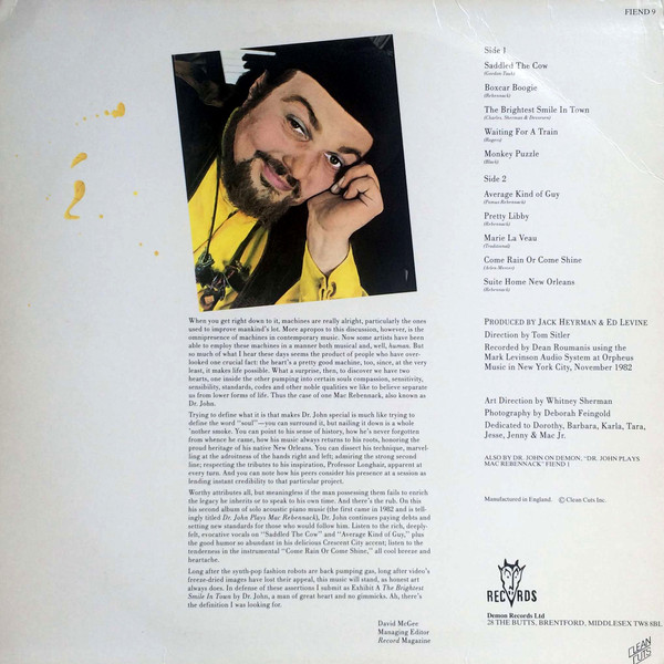 Dr. John - The Brightest Smile In Town | Demon Records (FIEND 9) - 2